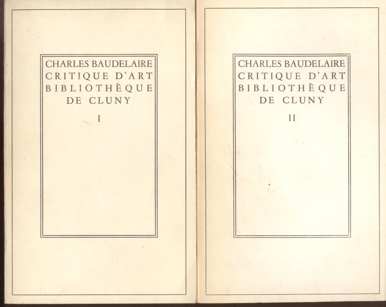 Baudelaire, Charles - Critique d'Art Bibliothèque de Cluny (2 Tomes)