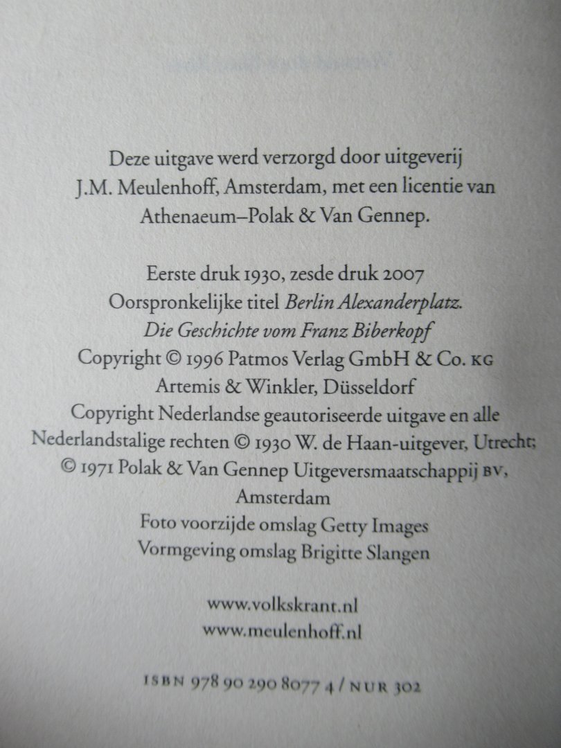 Döblin, Alfred - Berlijn Alexanderplatz. Franz Biberkopfs zondeval