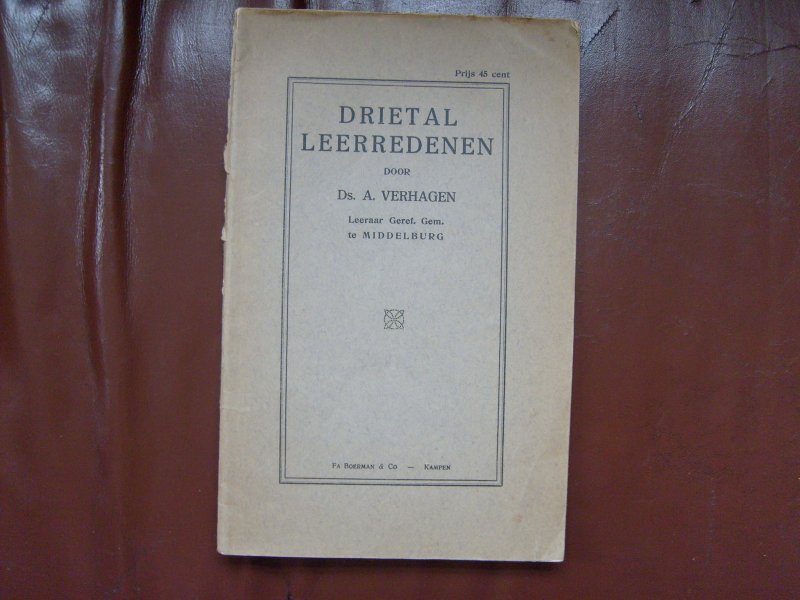 Verhagen A. - Drietal leerredenen