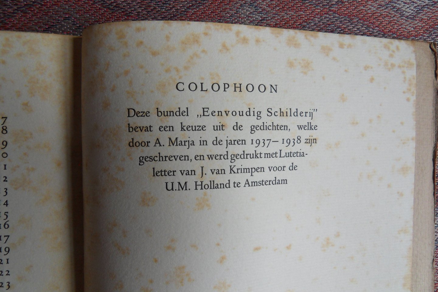 Marja, A. - Eenvoudig Schilderij. - Gedichten.