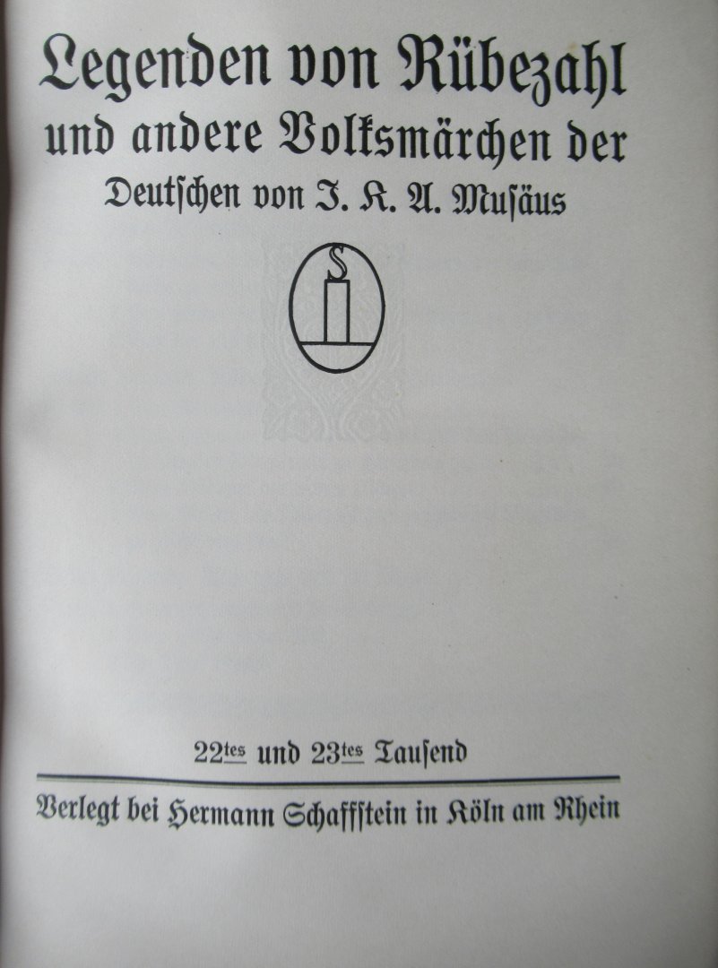 Musäus, J.K.A. - Legenden von Rübezahl und andere Volksmärchen