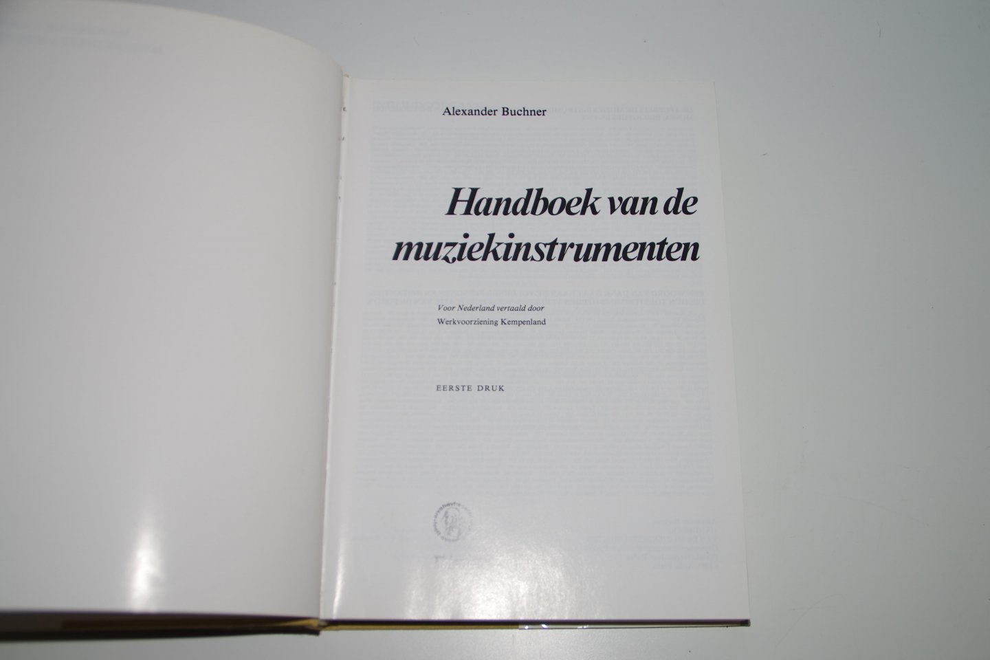 Buchner - Handboek muziekinstrumenten / druk 1