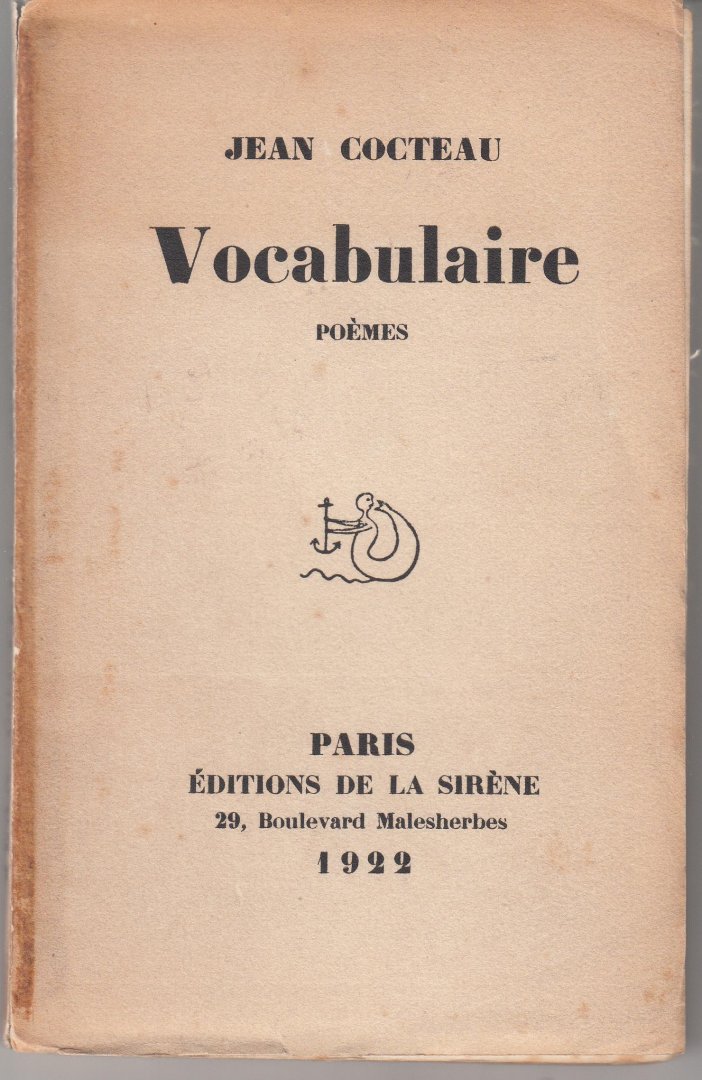 Cocteau, Jean - Vocabulaire. Poèmes