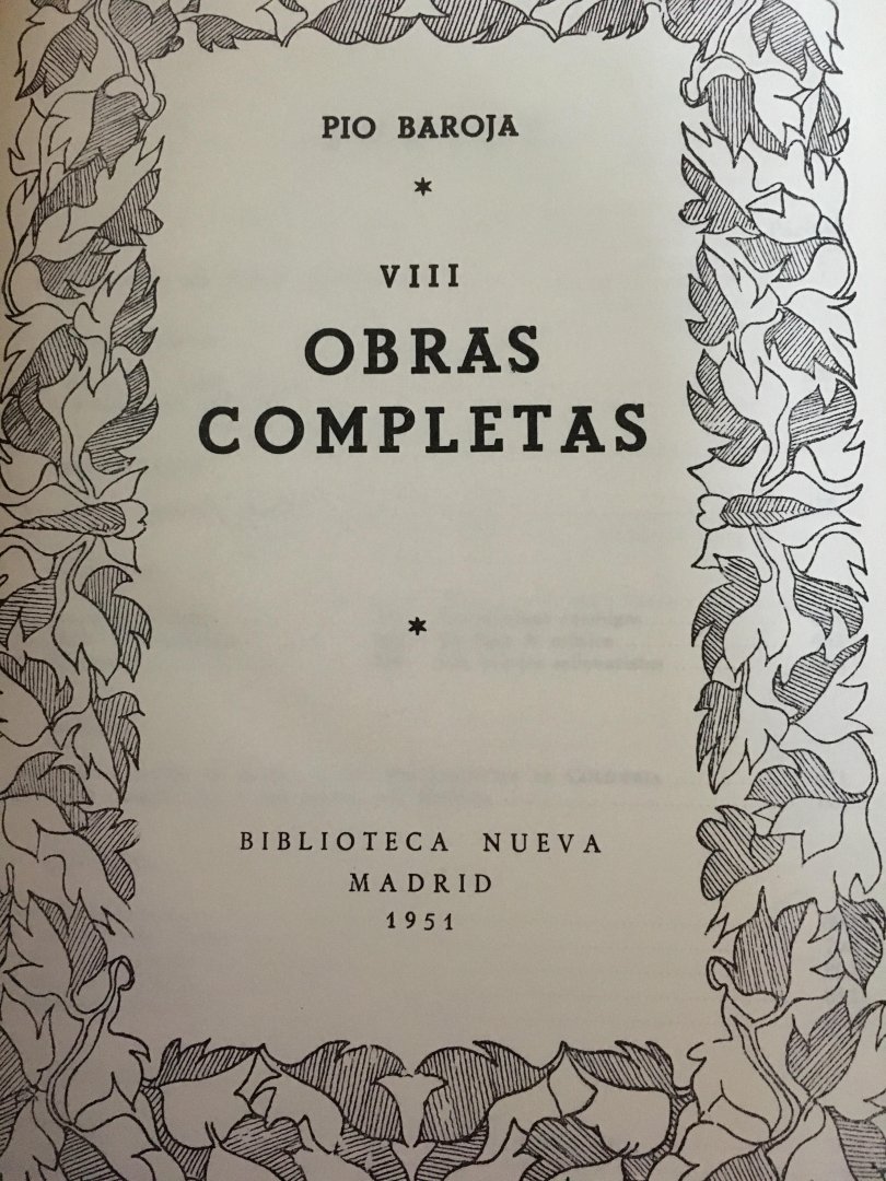 Pio Baroja - Obras Completa's - Pio Baroja - 8 Volumes - 1946/1952