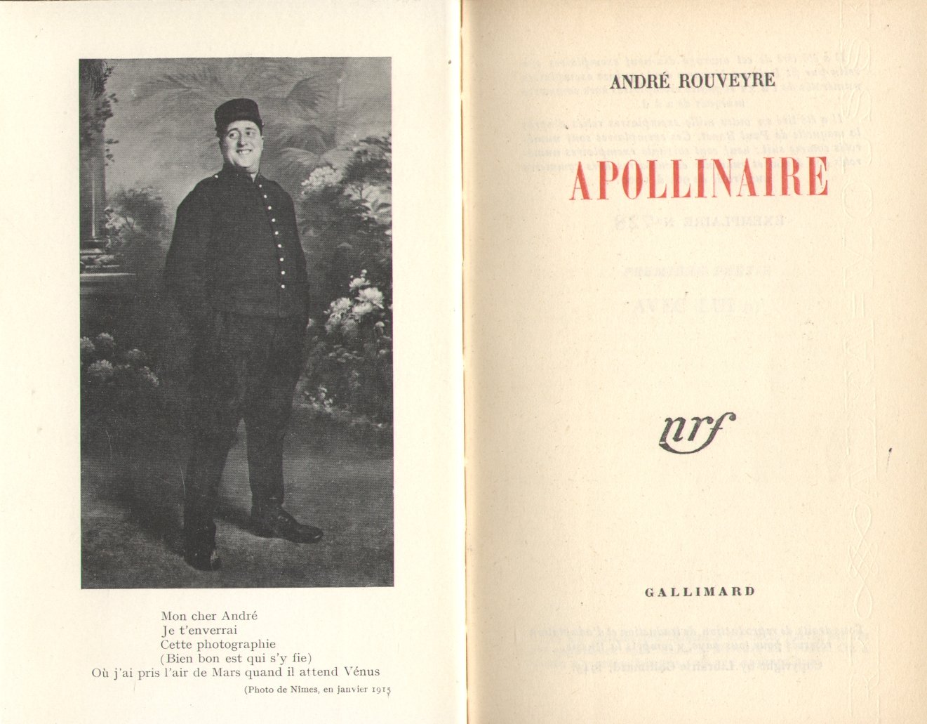 Rouveyre, André - Guillaume Apollinaire [Biografie]