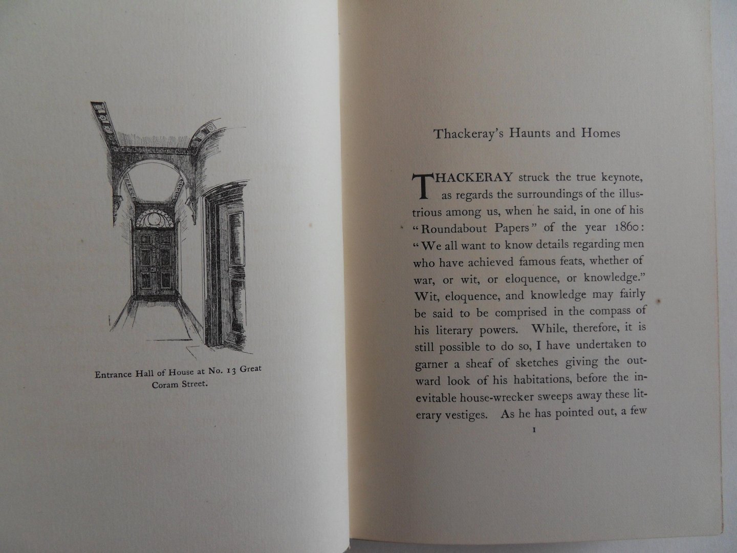 Eyre Crowe, A.R.A. - Thackeray`s Haunts and Homes. [ Beperkte oplage van 1280 exemplaren, waarvan 260 exemplaren voor Engeland waren bestemd ].