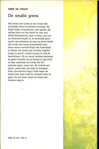 Graaf, Anke de .. Omslagontwerp :  Reint de Jonge - De smalle grens.