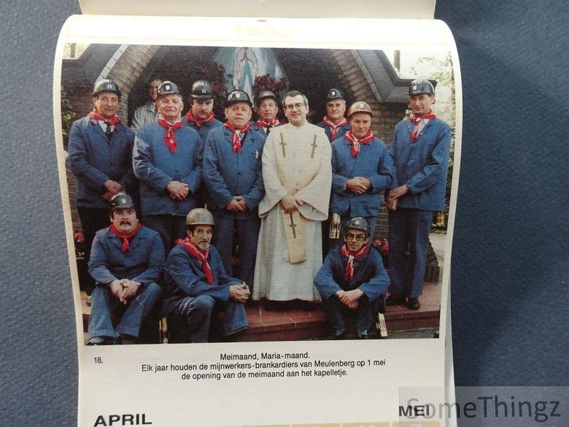 N/A. - Wandkalender mijnwerkers brankardiers 1992.