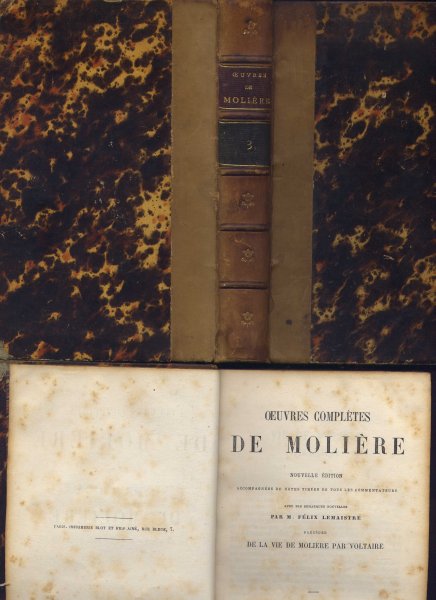 MOLIÈRE - Oeuvres complètes de MOLIÈRE nouvelle édition - accompagnées de notes tirées de tous les commentateurs - avec des remarques nouvelles par M. FÉLIX LEMAISTRE précédée de la vie de Molière par VOLTAIRE