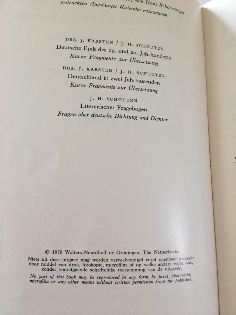 Drs. J. Karsten, J.H. Schouten - Deutschland in zwei jahrtausenden