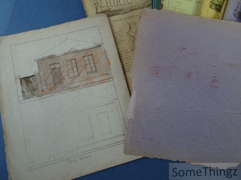 N/A. - L'école Parisien. Simples modèles de dessin avec esquisse.(lot de 38 fascicules)