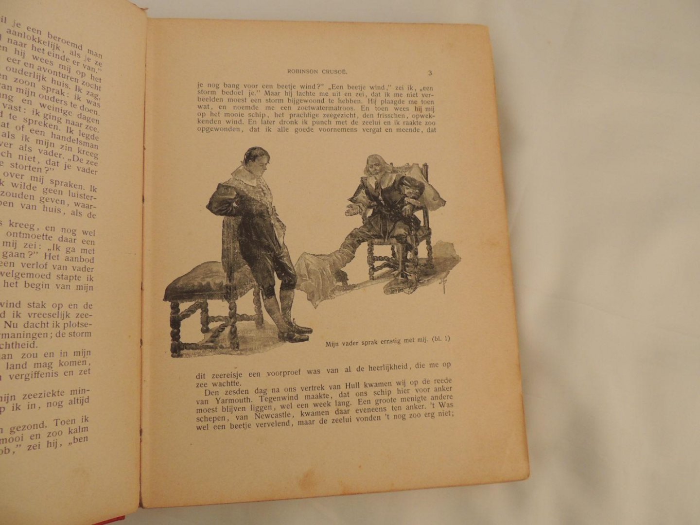Defoe, Daniël- bewerkt K. Beversluis - Het leven en de lotgevallen van Robinson Crusoe. verhaald door hem zelf.  Geillustreerde prachtuitgave 12 platen waarvan een in kleur verder illustraties tussen de tekst