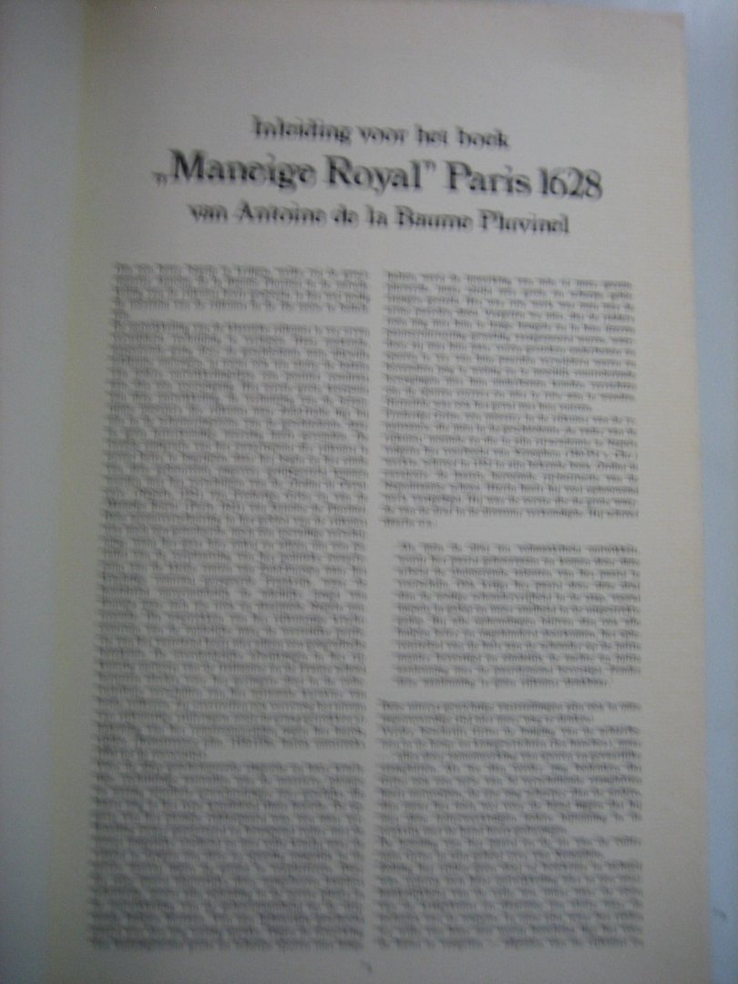 A. de la Baume Pluvinel - Maneige Royal Paris 1628