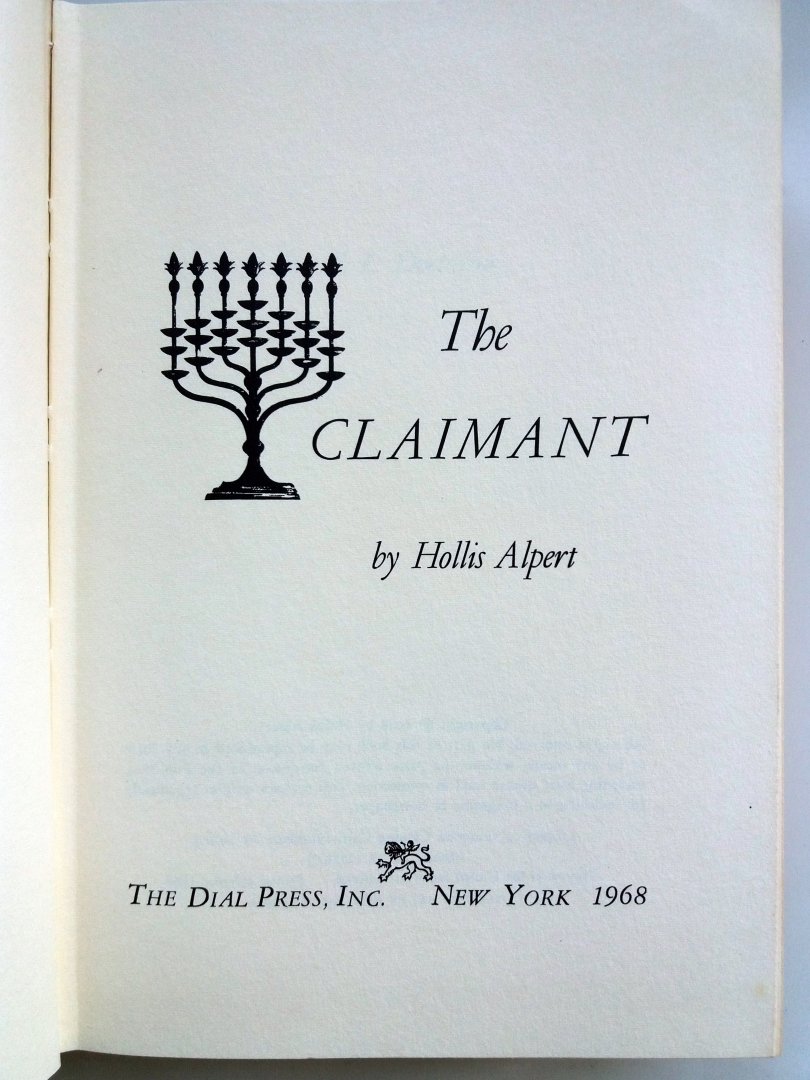 Alpert, Hollis - The Claimant (ENGELSTALIG)