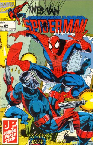 Junior Press - Web van Spiderman 082, De Vijand van Mijn Vijand deel 1, geniete softcover, gave staat