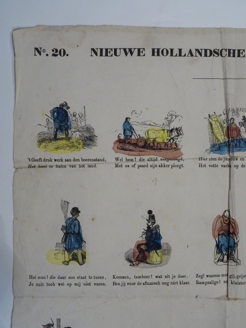 NN - Originele antieke eencents prent.