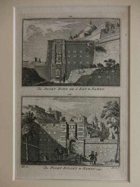 Namen. - De Poort Bord de l'Eau te Namen/ De Poort Bullet te Namen, 1740.