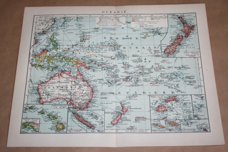  - Oude kaart - Oceanië - circa 1905