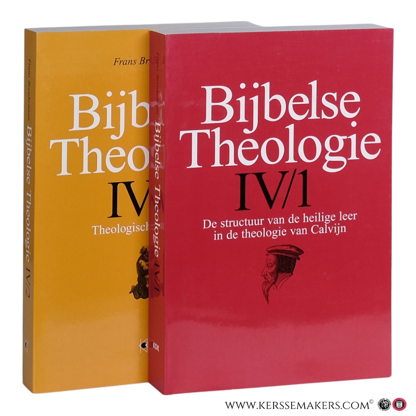 Breukelman, Frans. - Bijbelse Theologie deel IV/1 en IV/2. De structuur van de heilige leer in de theologie van Calvijn verzorgd door Rinse Reeling Brouwer & Theologische Opstellen verzorgd, geannoteerd en van een inleiding voorzien door Dr. L.W. Lagendijk [2 volu...