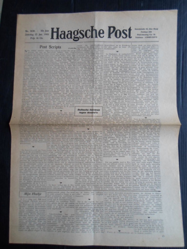 Oude krant - Haagsche Post