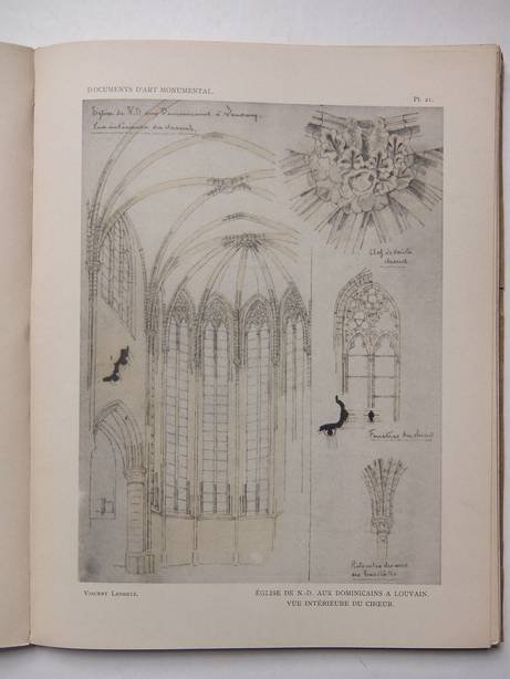 Lenertz, Vincent. - Documents d'art monumental du moyen-age. Architecture, sculpture et ferronnerie. Relevés & croquis par Vincent Lenertz.