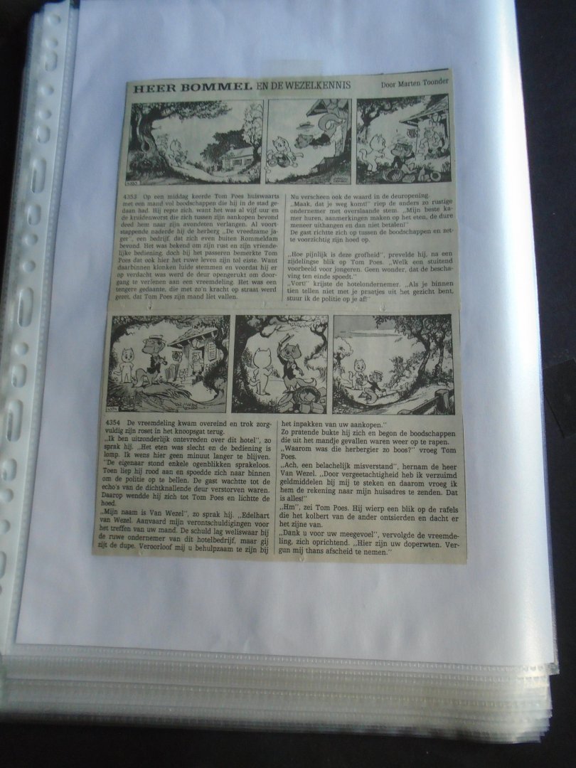 Toonder, Marten-knipsels - Heer Bommel en de Wezelkennis. Dagbladstrip NRC. BV 4353-4420. Compleet.