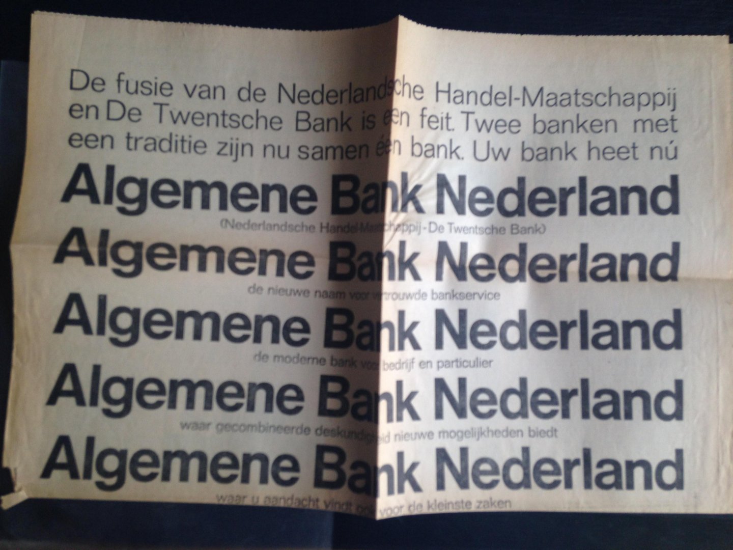  - Fusie van De Twentsche Bank-Nederlandsche Handel Maatschappij tot ABN