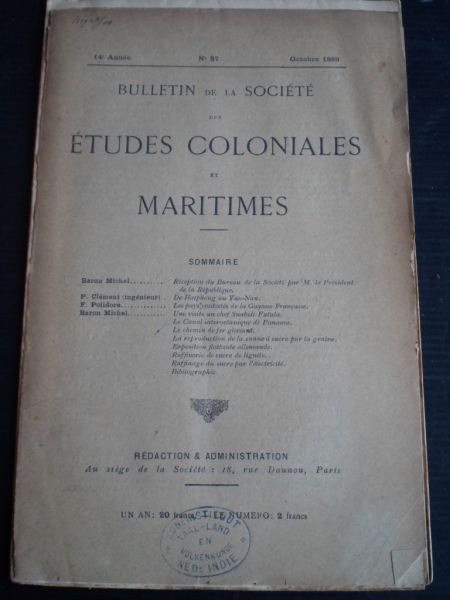 - Bulletin de la Societe des Etudes Coloniales et Maritimes