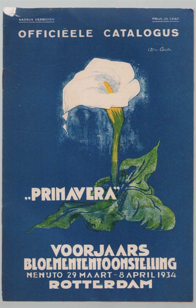 Polygoon Hollands Nieuws (producent) - Primavera bloemententoonstelling nenijto 29 Maart - 8 April 1934 - Officieele catalogus
