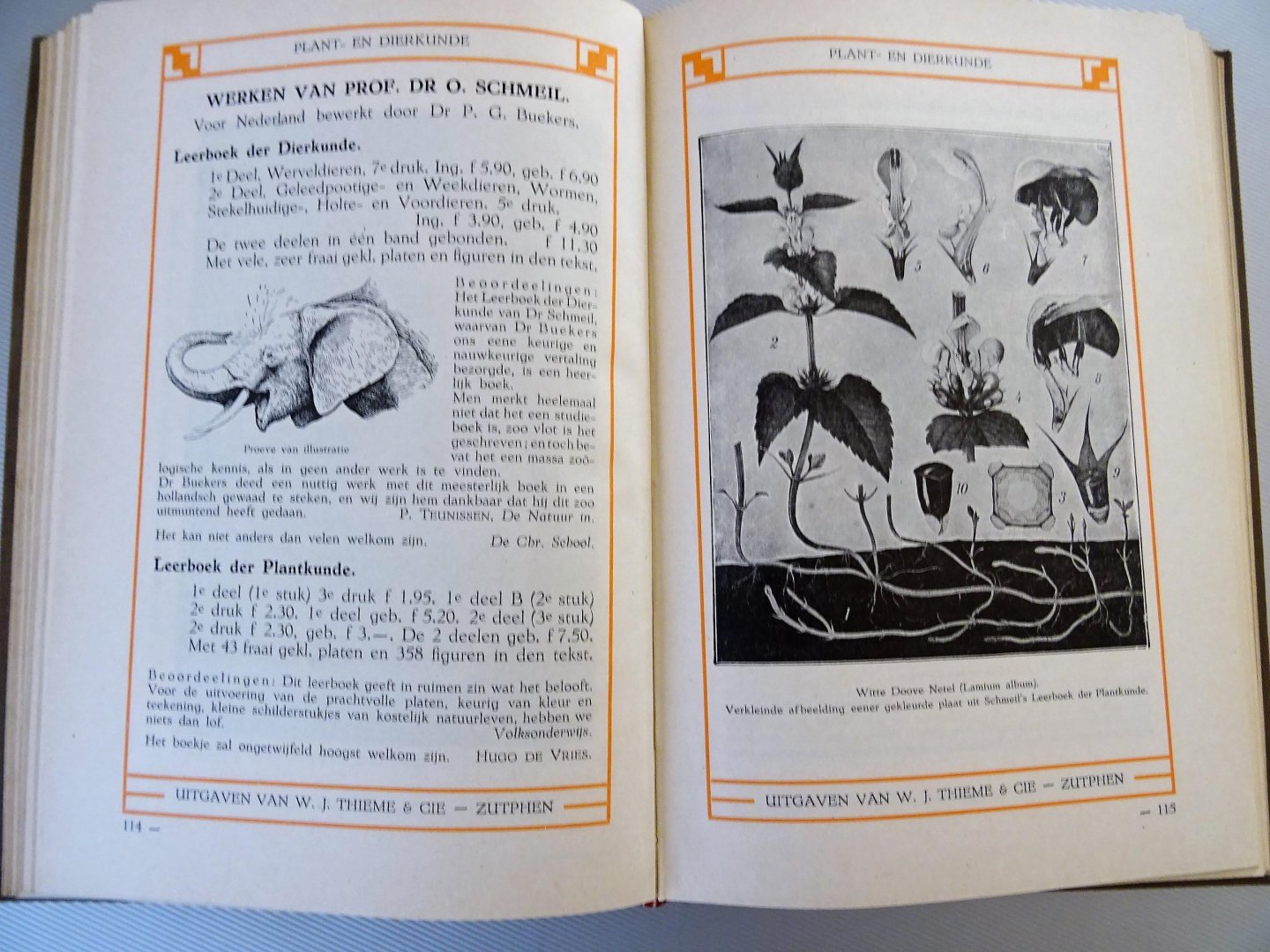 THIEME - Lijst van uitgaven van W.J. Thieme