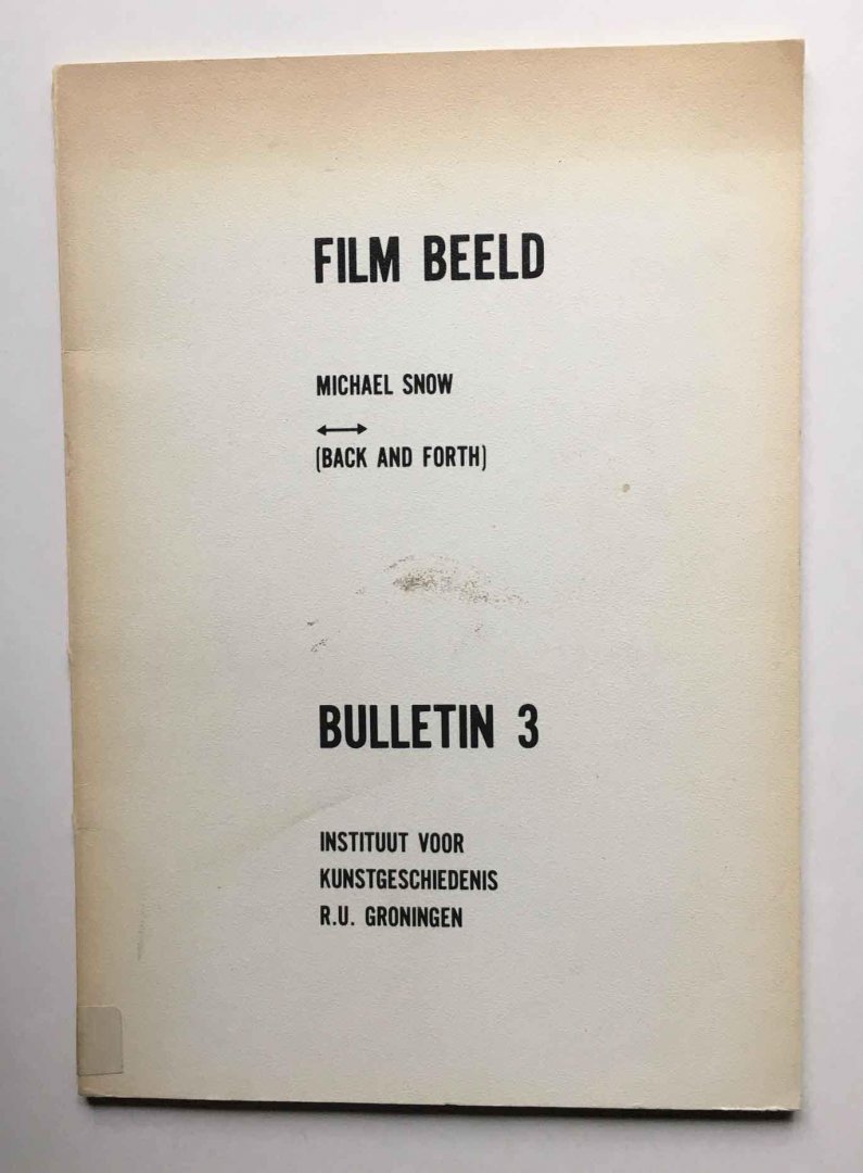 Herman van Bergeyk et al. - Film beeld. Michael Snow  (Back and forth). Tentoonstelling van een film