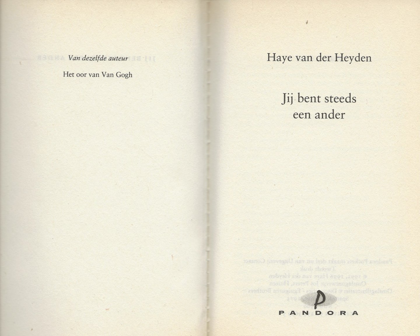 Heyden, H. van der  Omslagontwerp  Jos Peters Huizen - Jij bent Steeds een Ander