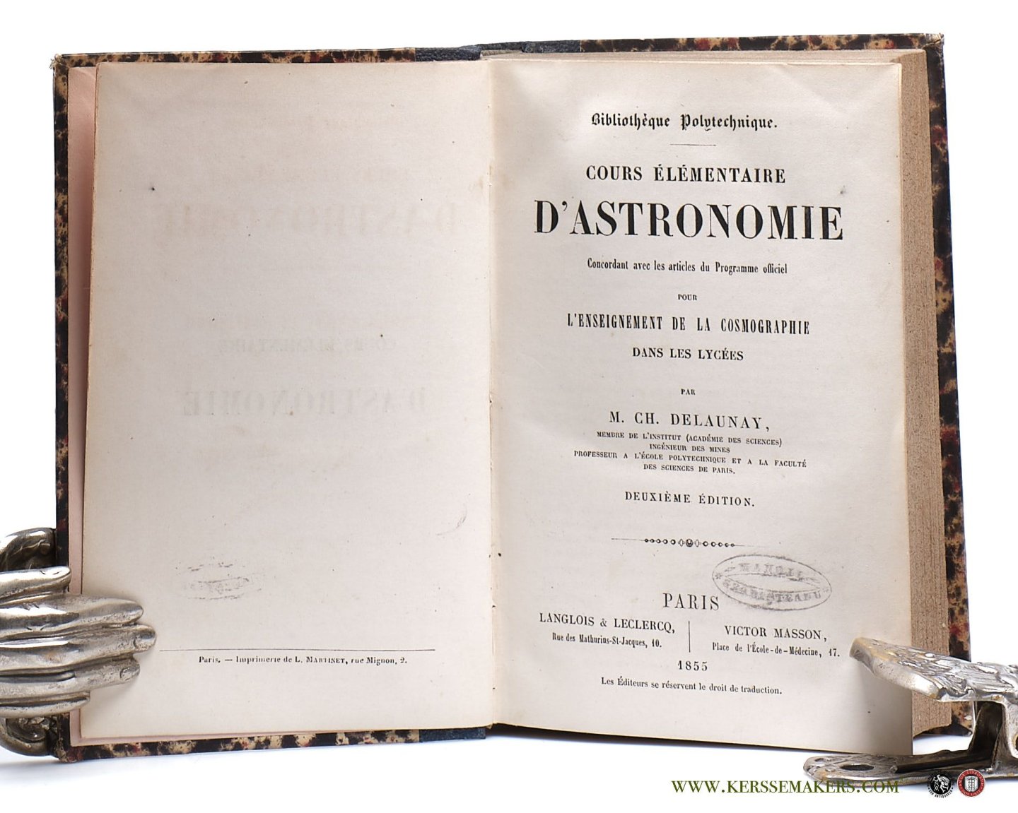 Delaunay, M. Ch. - Cours élémentaire d'Astronomie Concordant avec les articles du Programme officiel pour l'enseignement de la cosmographie dans les lycées. Deuxième edition.