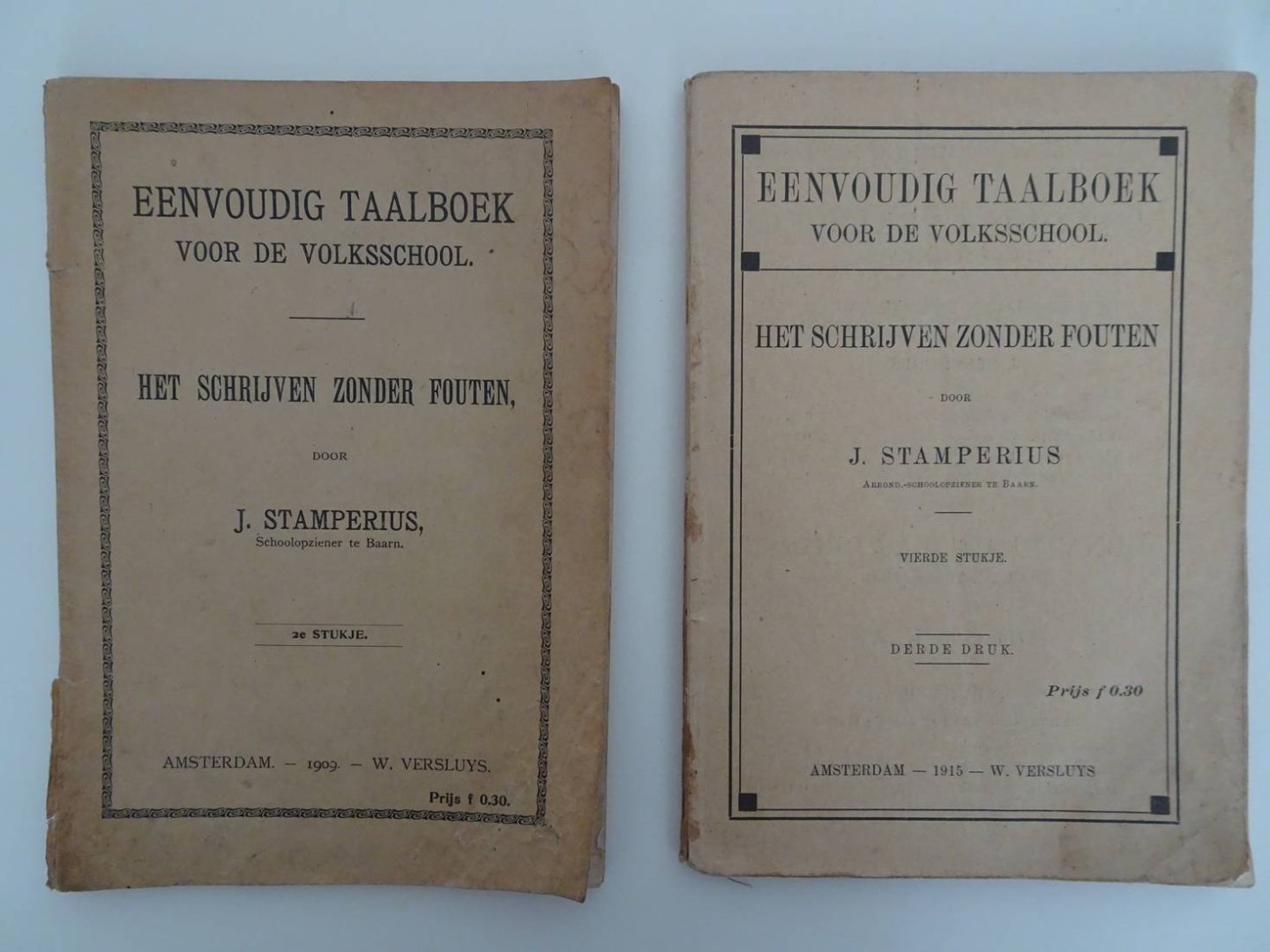 Stamperius, J. - Eenvoudig Taalboek voor de Volksschool; het schrijven zonder fouten. 2e en 3e stukje.
