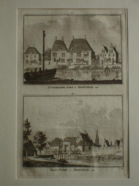 Medemblik. - Luthersche-Kerk te Medenblik. 1726. - Baan-Poort te Medenblik. 1726.