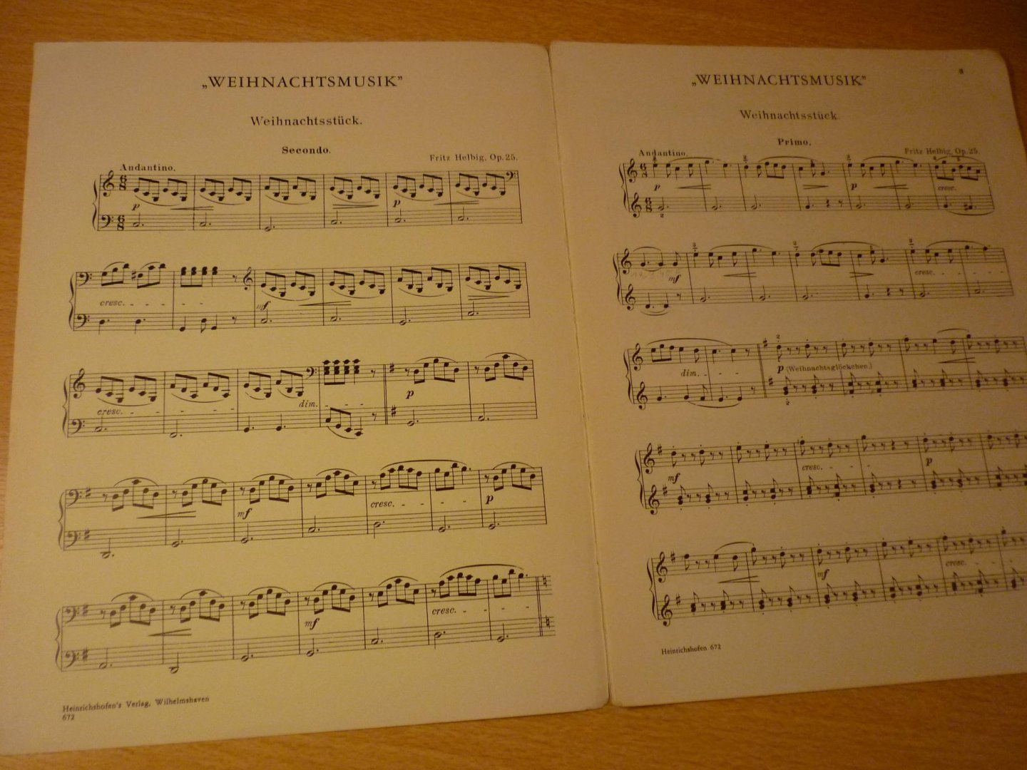 Helbig; Fritz - Weihnachtsmusik - 4 handig - Werk 25