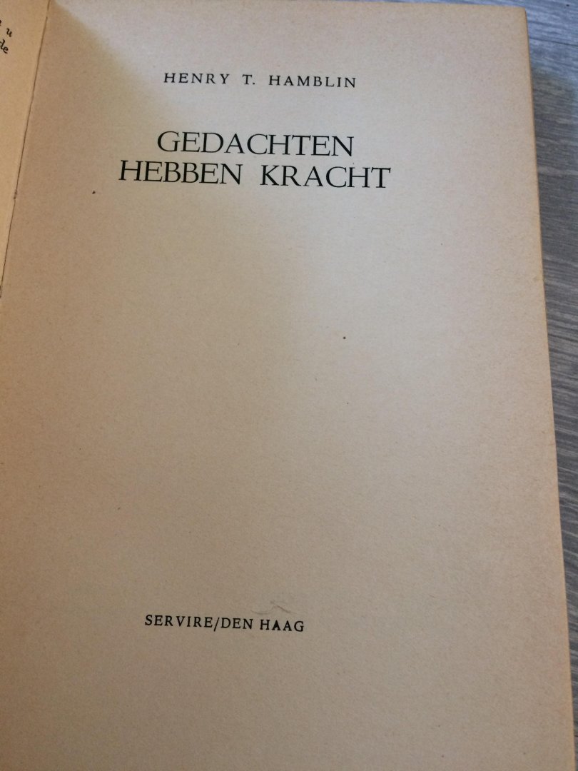 Hamblin - Gedachten hebben kracht