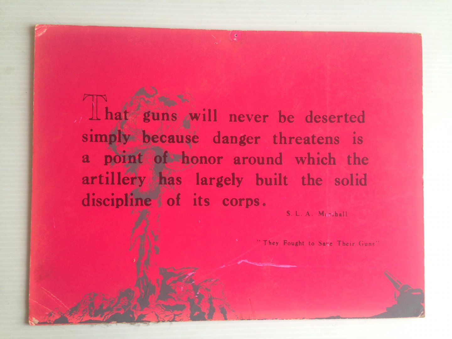  - Plaat nr 3 met uitspraak van S.L.A. Marshall, Chief US Army combat  historian