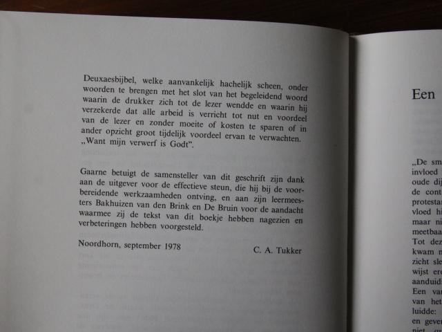 Tukker, Dr. C.A. - Een verborgen schat in den acker