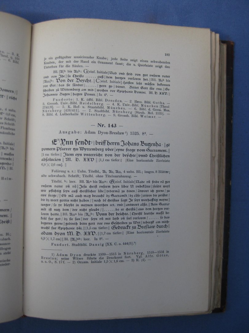 Geisenhof, Georg - Bibliotheca Bugenhagiana. Bibliographie der Druckschriften des D. Joh. Bugenhagen.