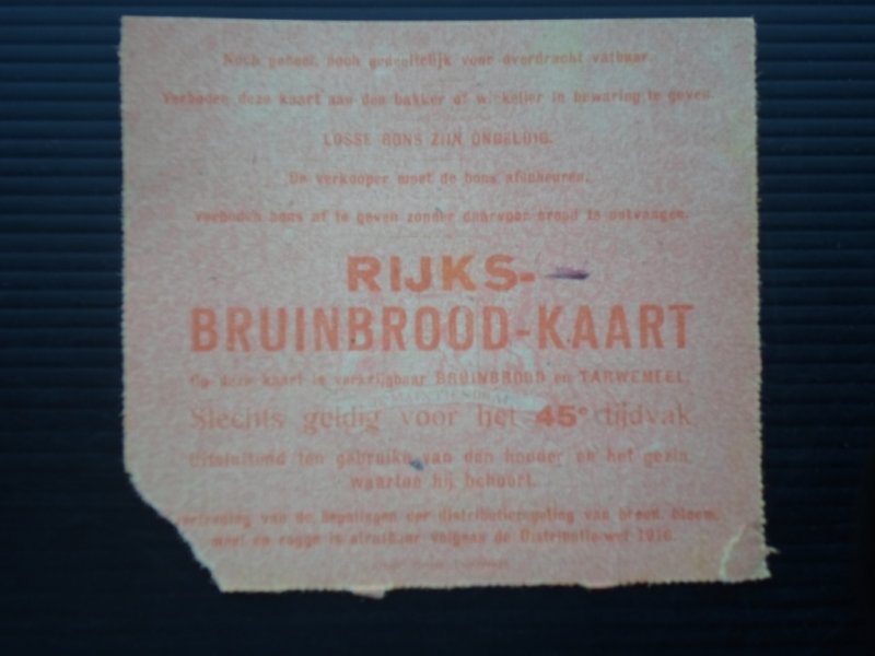  - Distributiebon Rijksbruinbrood-kaart