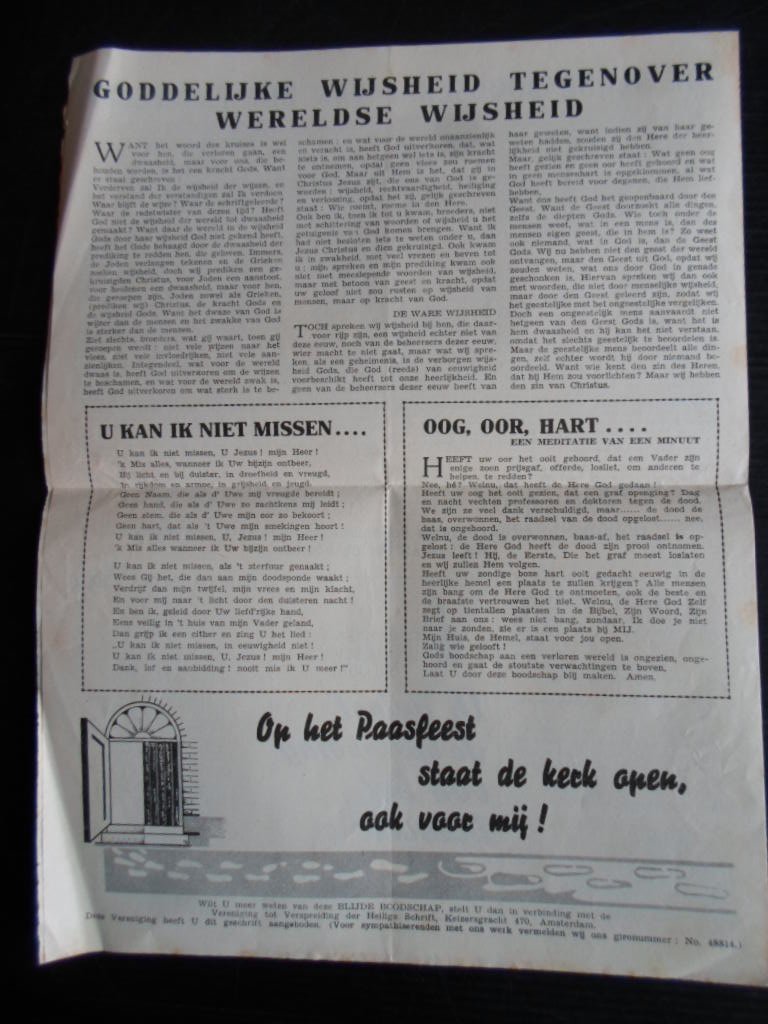 Folder - Gods Boodschap voor het Paasfeest