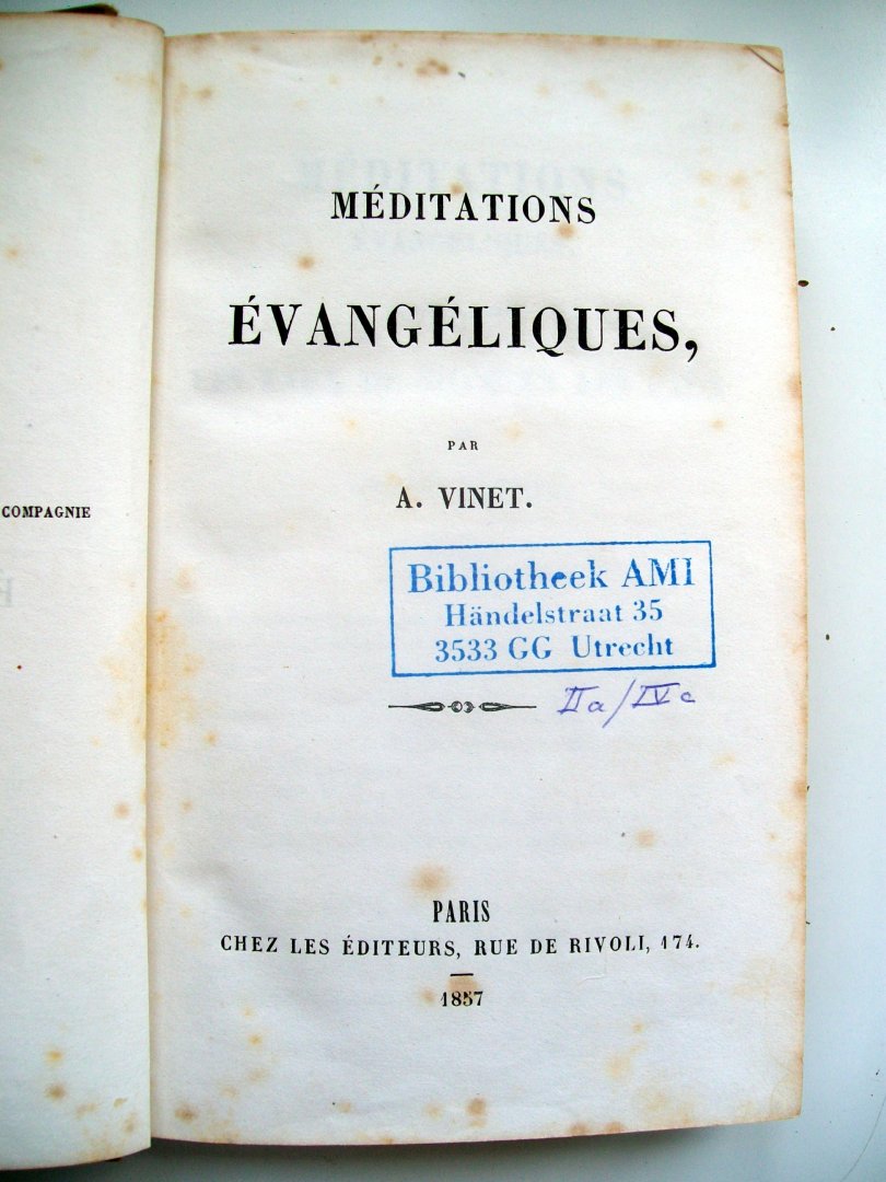 Vinet, A. - Méditations Évangéliques (FRANSTALIG)