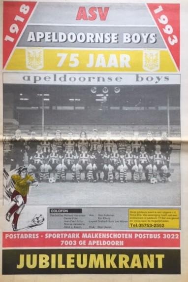 Redactie - Apeldoornse Boys 75 jaar -Jubileumkrant 1918-1993