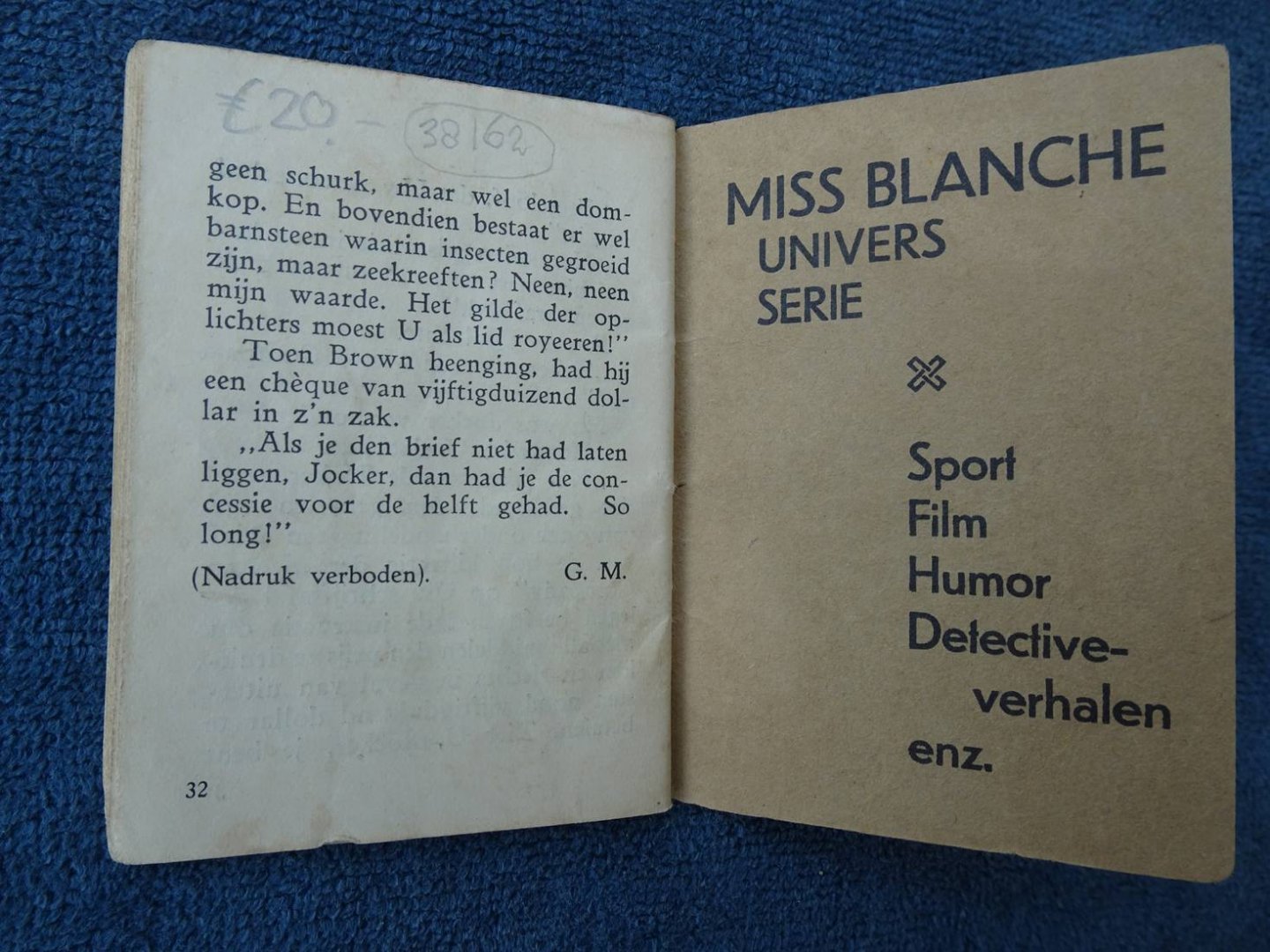G.M.. - Toen de Zeppelin kwam. Miss Blanche- Univers Serie XLVIII.
