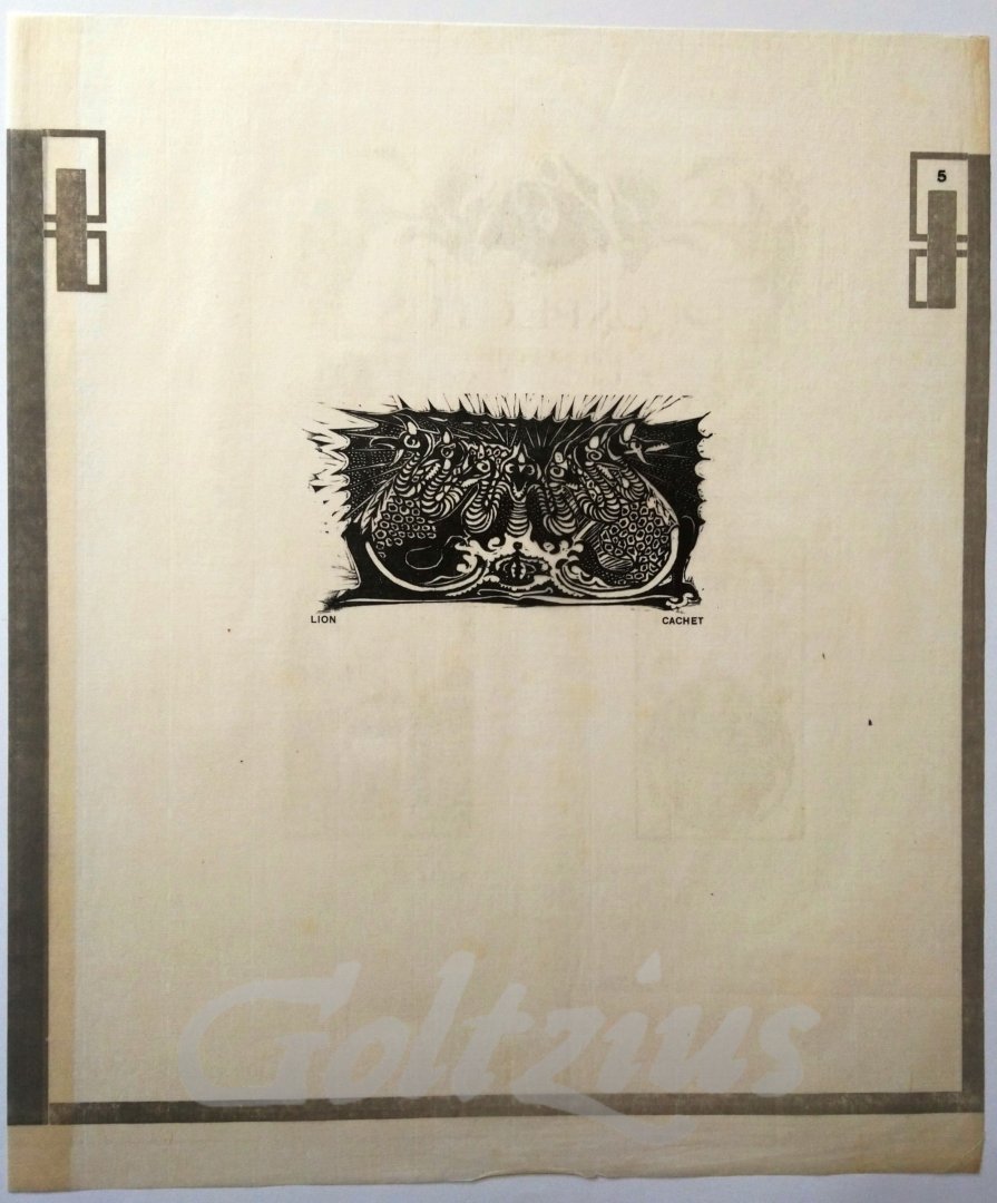 LION CACHET, CAREL ADOLPH, - Dragon design