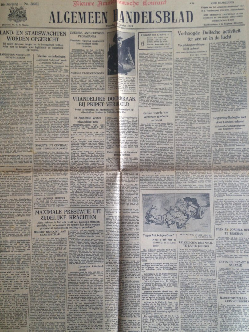 Oorlogskrant - Algemeen Handelsblad, Nieuwe Amsterdamsche Courant