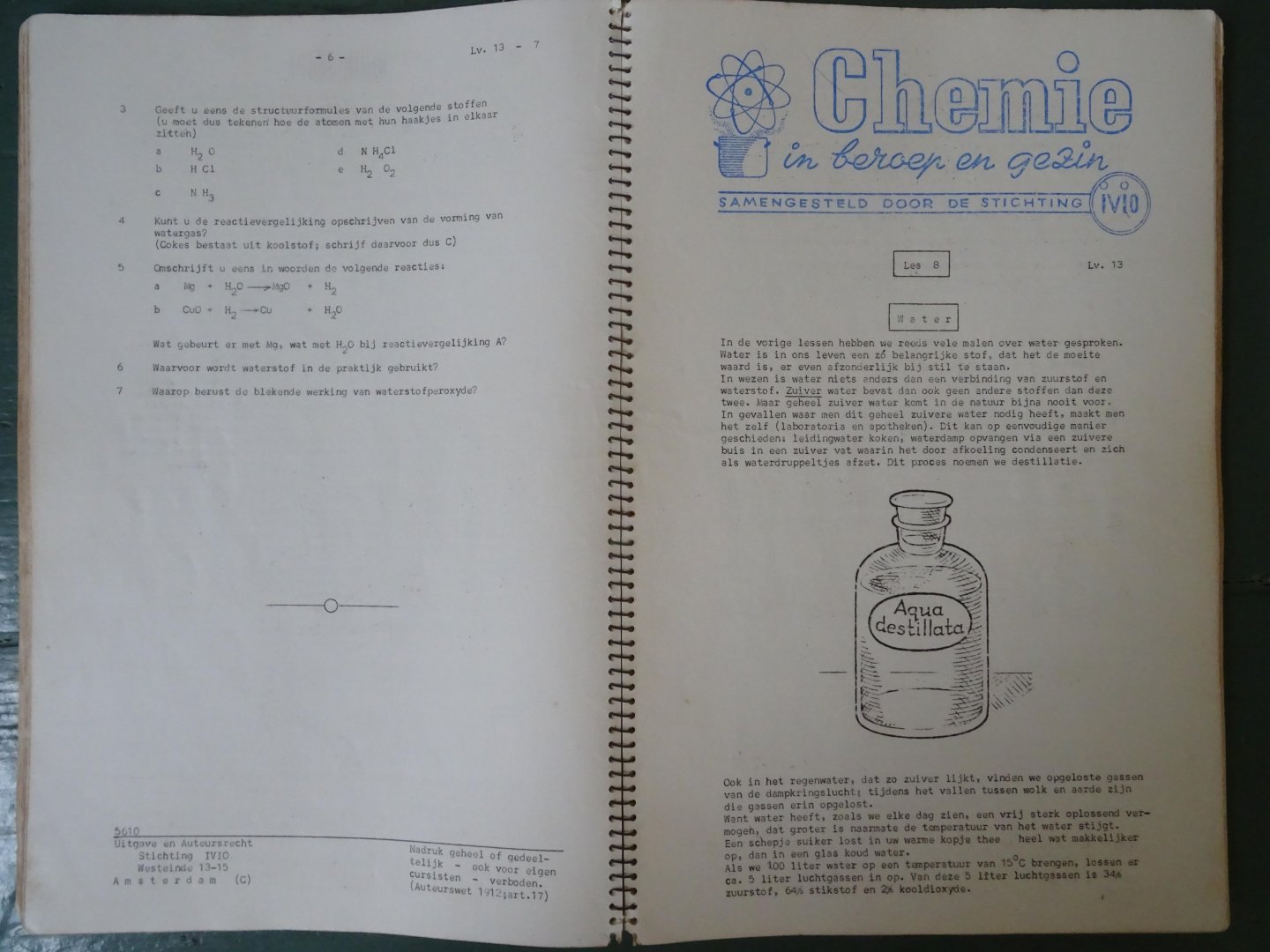 Redactie. - Chemie in beroep en gezin. Studie- en vragen boek. in 30 lessen.