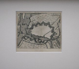 antique map (kaart). - Sluys. (antique map of Sluis, Zeeland).