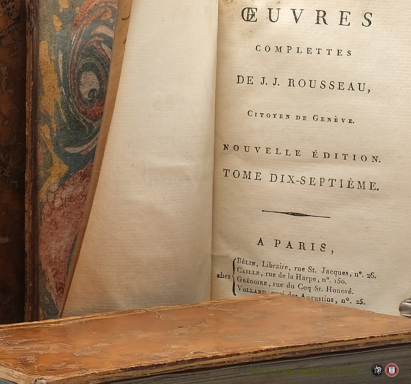 Rousseau, J. J. - Dictionnaire de musique, Tome Premier - Tome troisième, A - Z. (Sub-division of:) Oeuvres complettes. Nouvelle édition. Tome dix-septième - dix-neuvième (and) Tome de planches.
